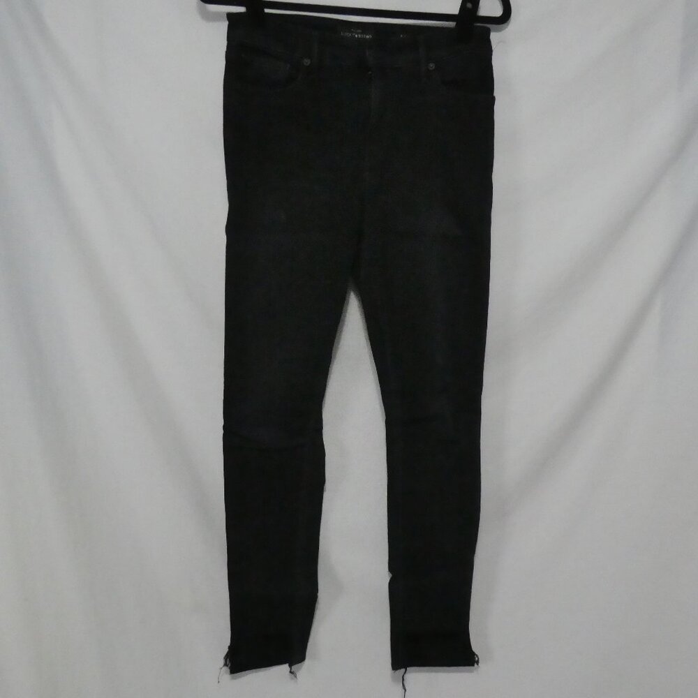 LUCKY BRAND - Bridgette Skinny | 4/27 ankle | Stylish Black Skinny Jeans Raw Hem